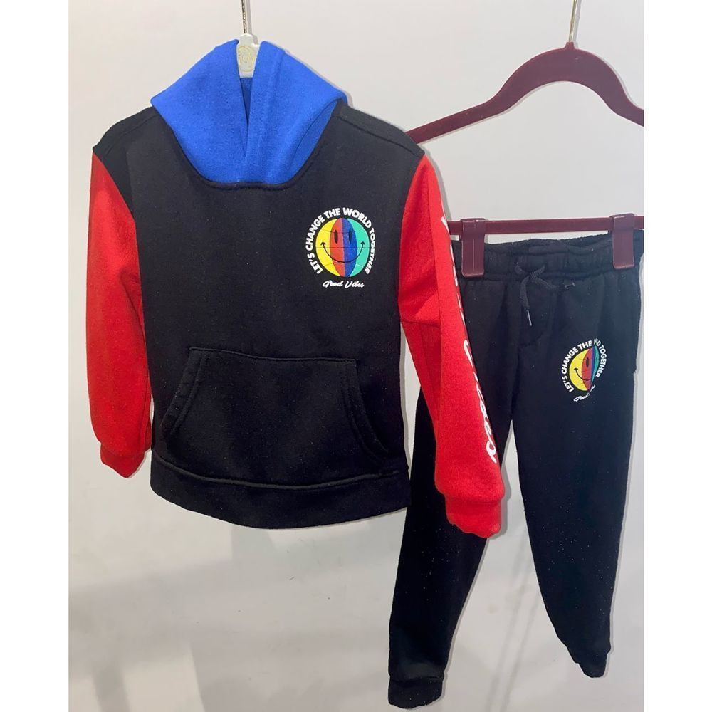 Toddler Kids Good Vibes Let’s Change The World Together Hoodie & Jogger Set